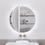 London Matte White Round LED Shaving Cabinet 800 * 800